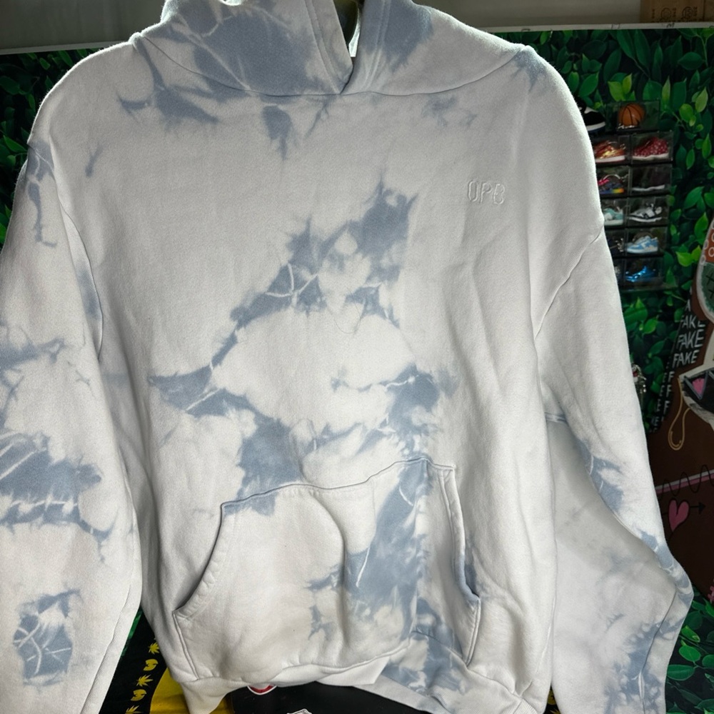 OPB Cloudy Blue and White Hoodie Size Medium